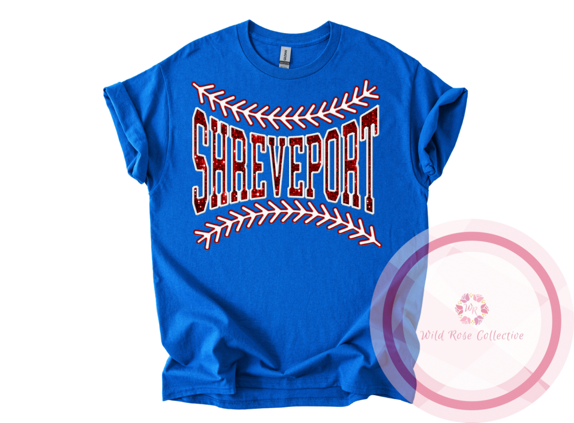 Shreveport Baseball Lace Cotton Tshirt