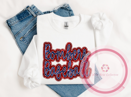 Bombers Baseball Dotted Glitter Sweatshirt