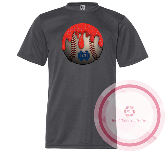 ND Baseball Drip Performance Tshirt