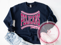 Port City Pelicans Faux Sequin Baseball Laces Sweatshirt