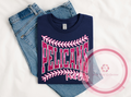Port City Pelicans Faux Sequin Baseball Laces Tshirt
