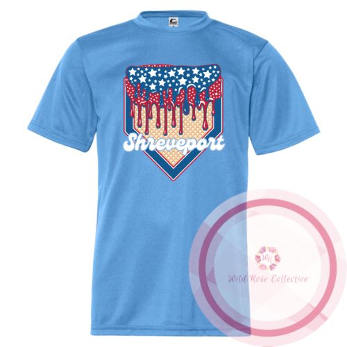 Shreveport Patriotic Drip Performance Tshirt