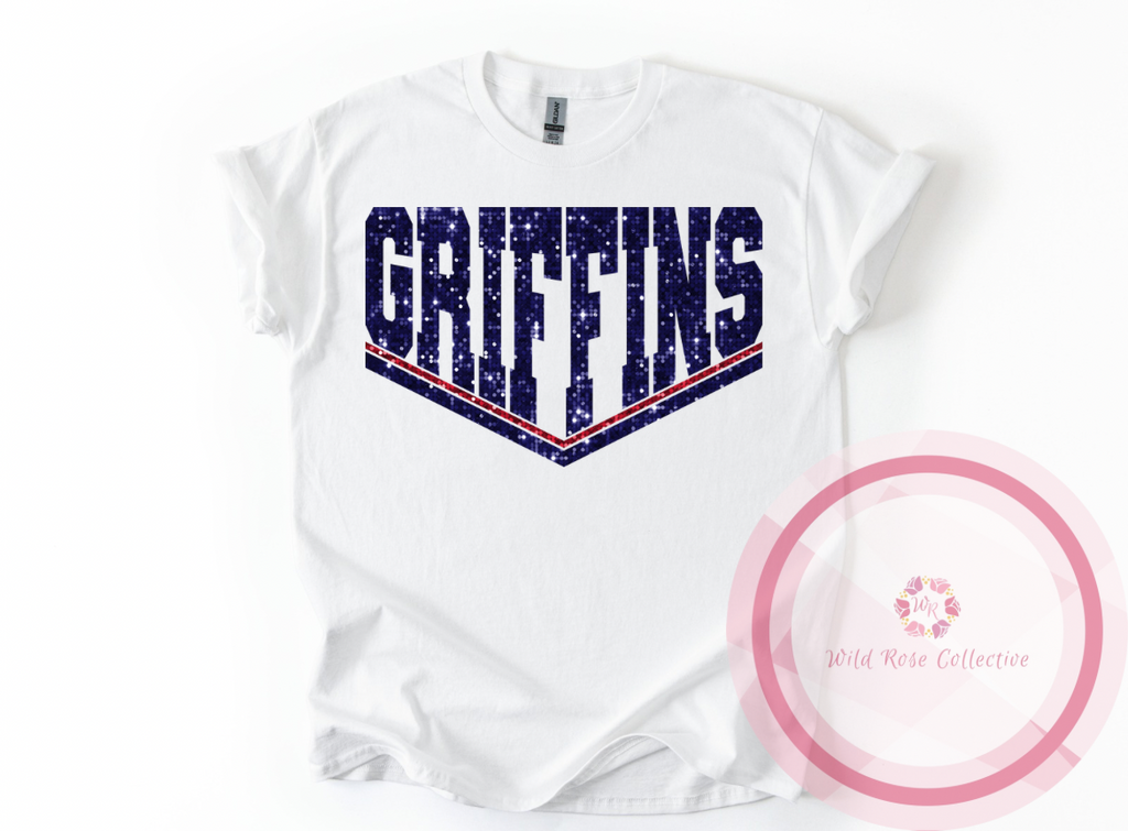 Griffins Dual Line Faux Sequins Tshirt