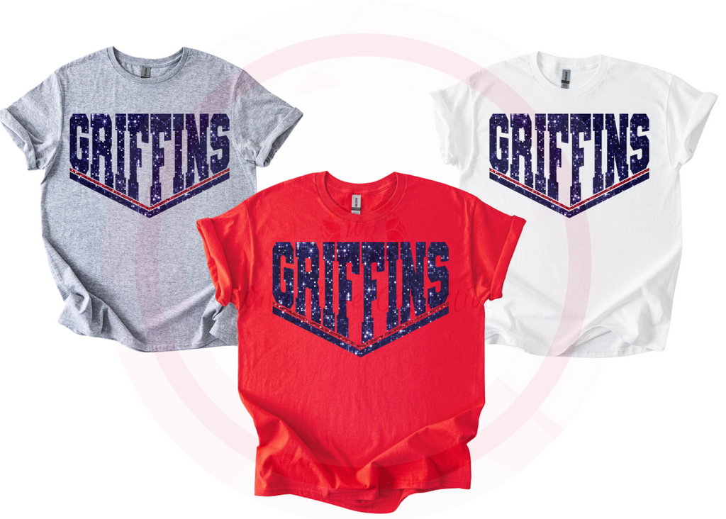 Griffins Dual Line Faux Sequins Tshirt
