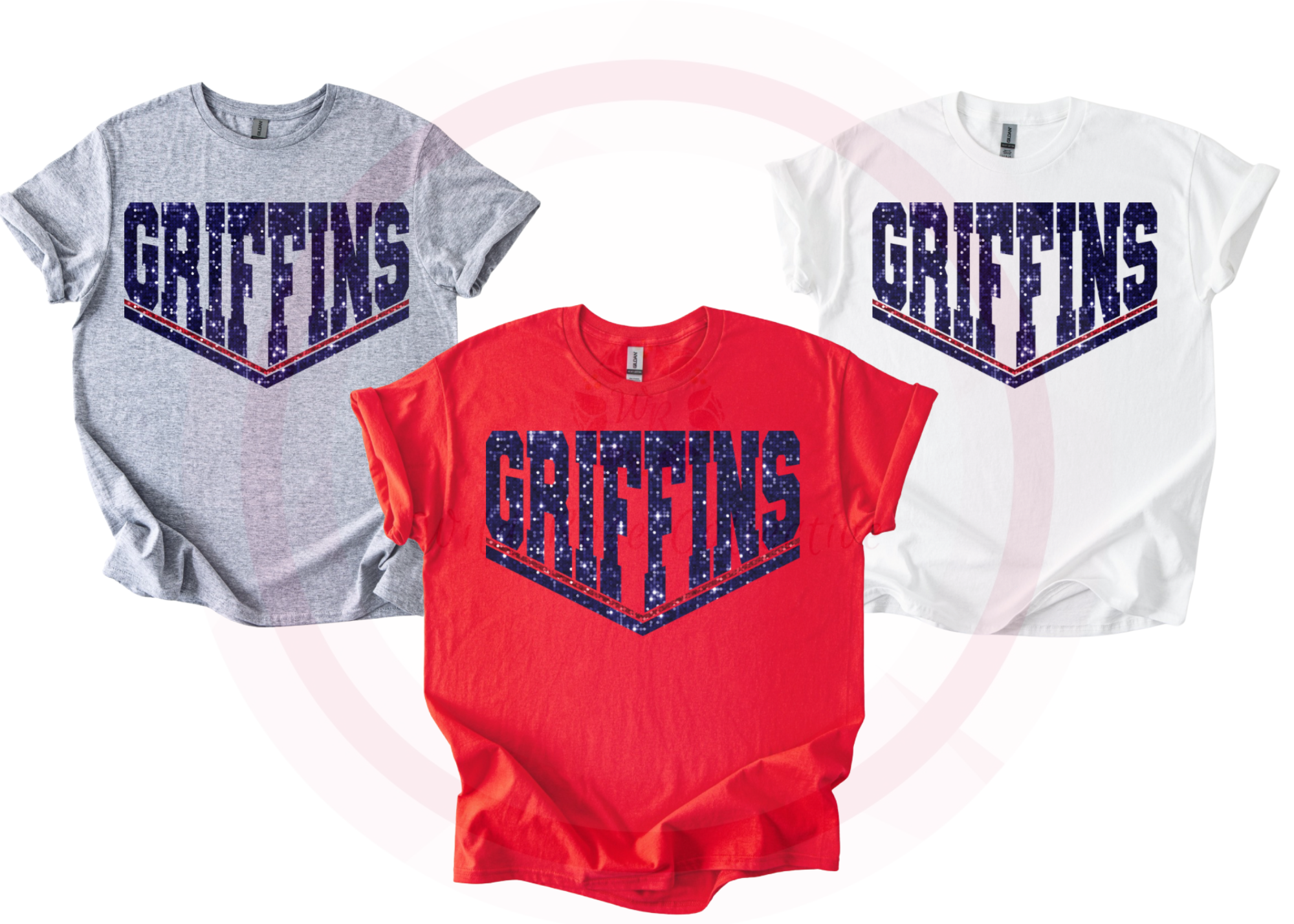 Griffins Dual Line Faux Sequins Tshirt
