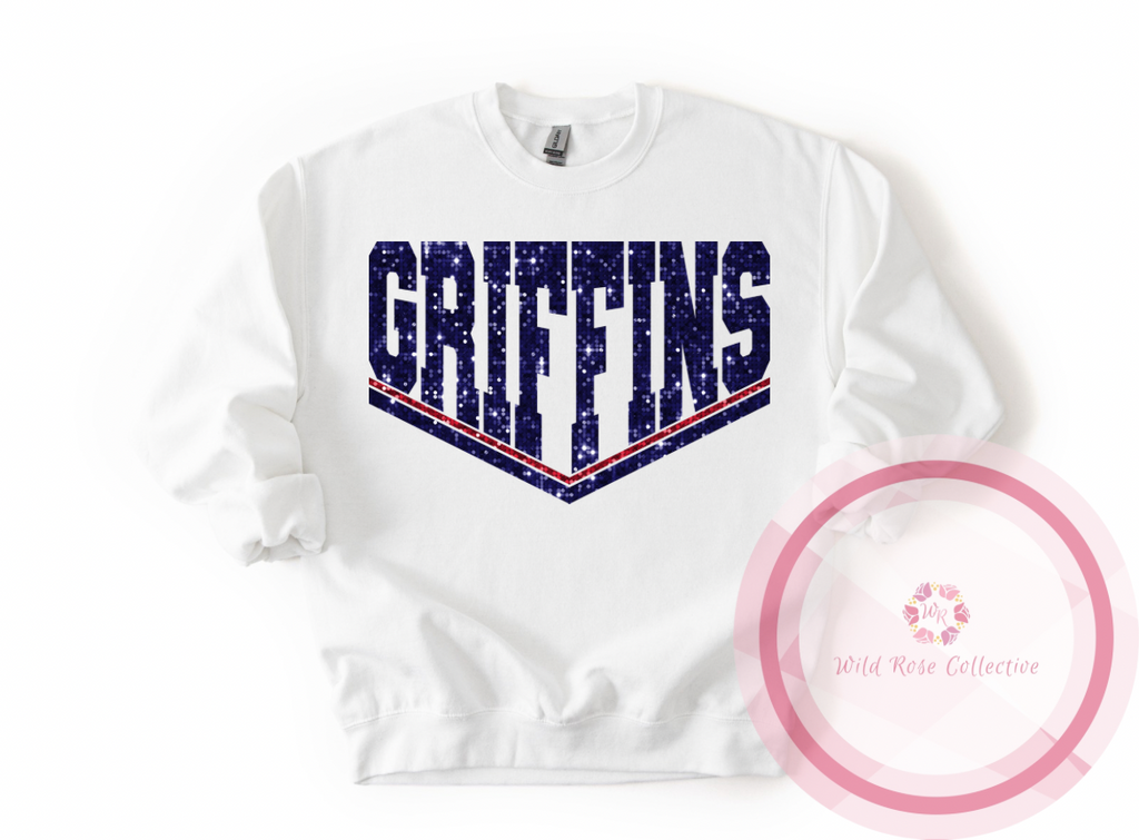 Griffins Dual Line Faux Sequins Sweatshirt