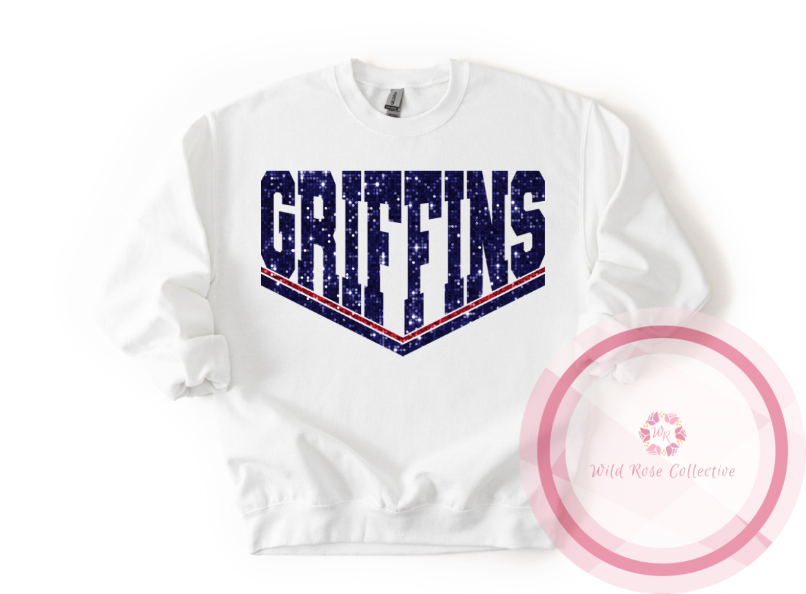 Griffins Dual Line Faux Sequins Sweatshirt