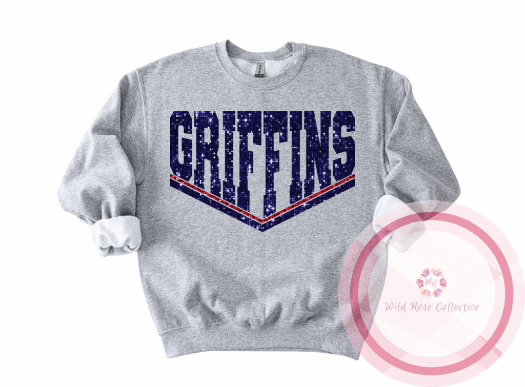Griffins Dual Line Faux Sequins Sweatshirt