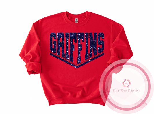 Griffins Dual Line Faux Sequins Sweatshirt