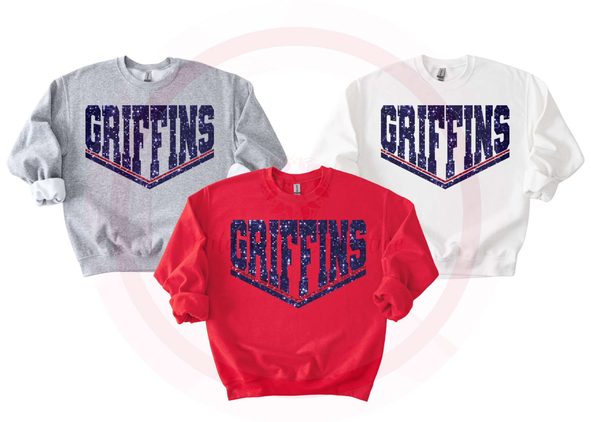 Griffins Dual Line Faux Sequins Sweatshirt