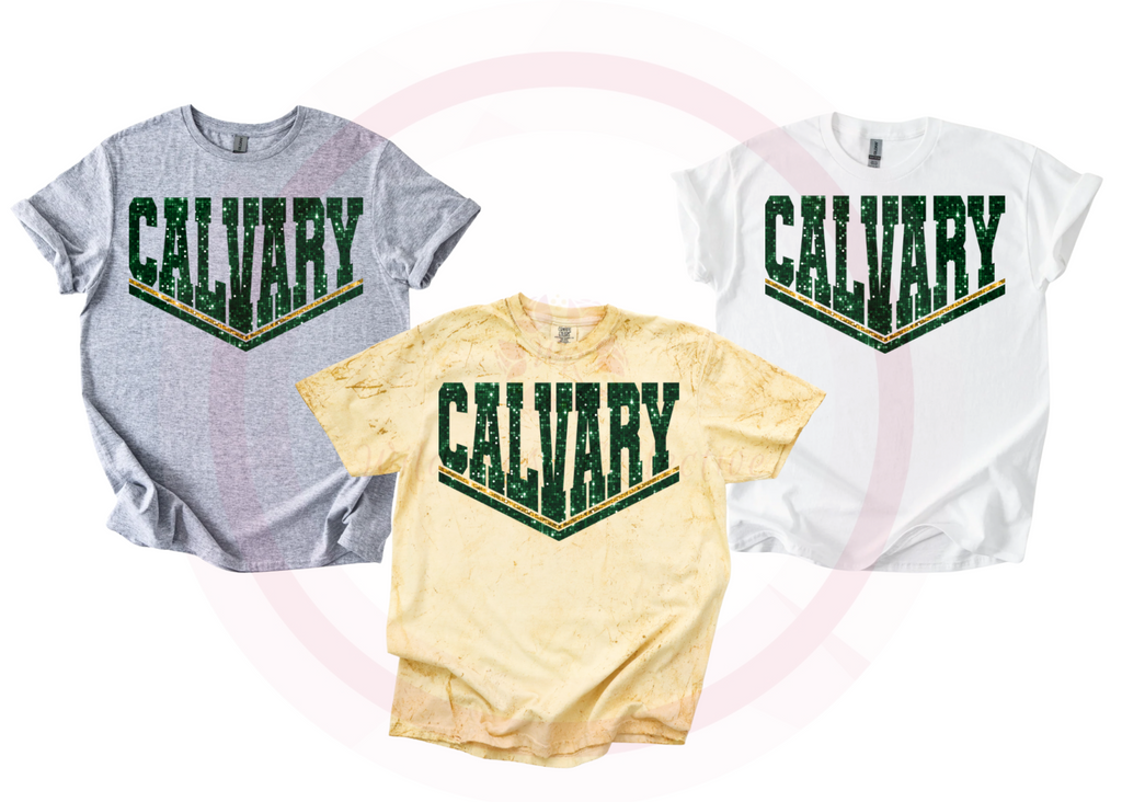 Calvary Dual Line Faux Sequins Tshirt