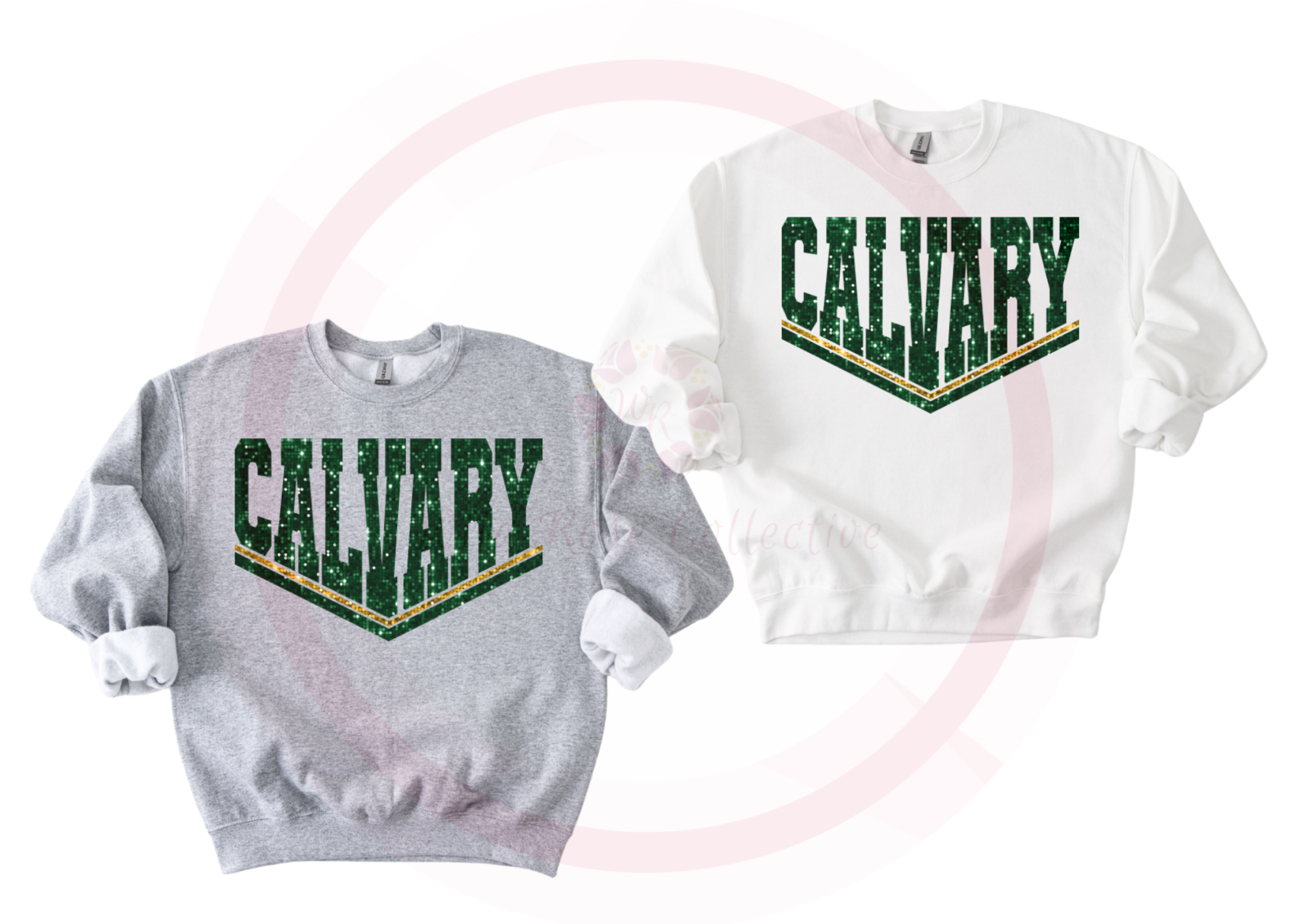Calvary Dual Line Faux Sequins Sweatshirt
