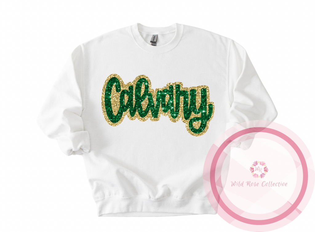 Calvary faux sequins sweatshirt