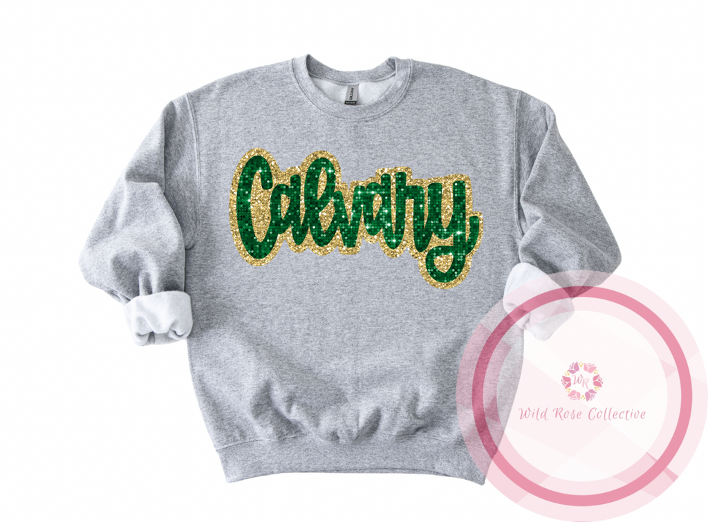 Calvary faux sequins sweatshirt