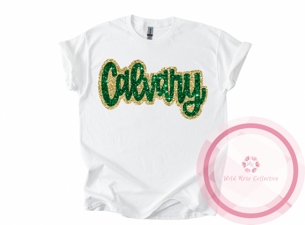 Calvary faux sequins tshirt