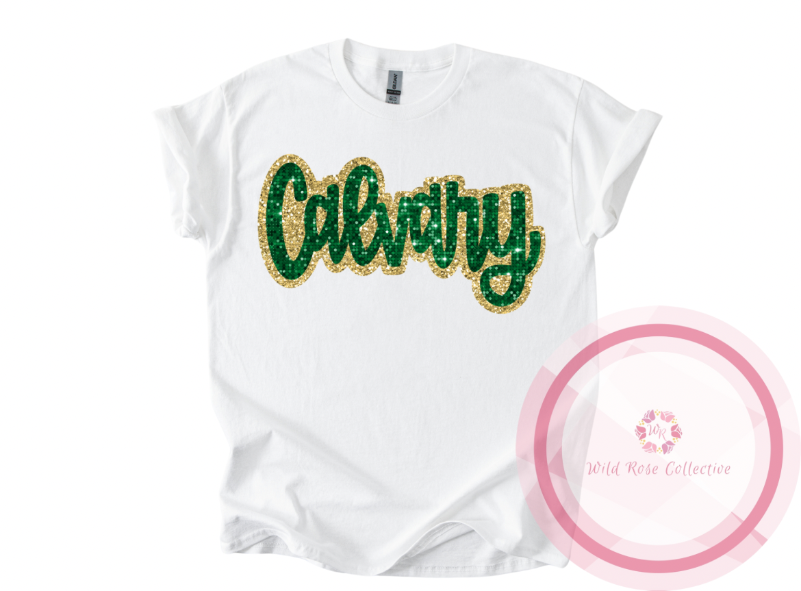 Calvary faux sequins tshirt