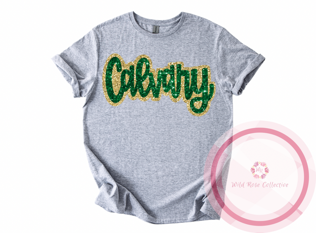 Calvary faux sequins tshirt