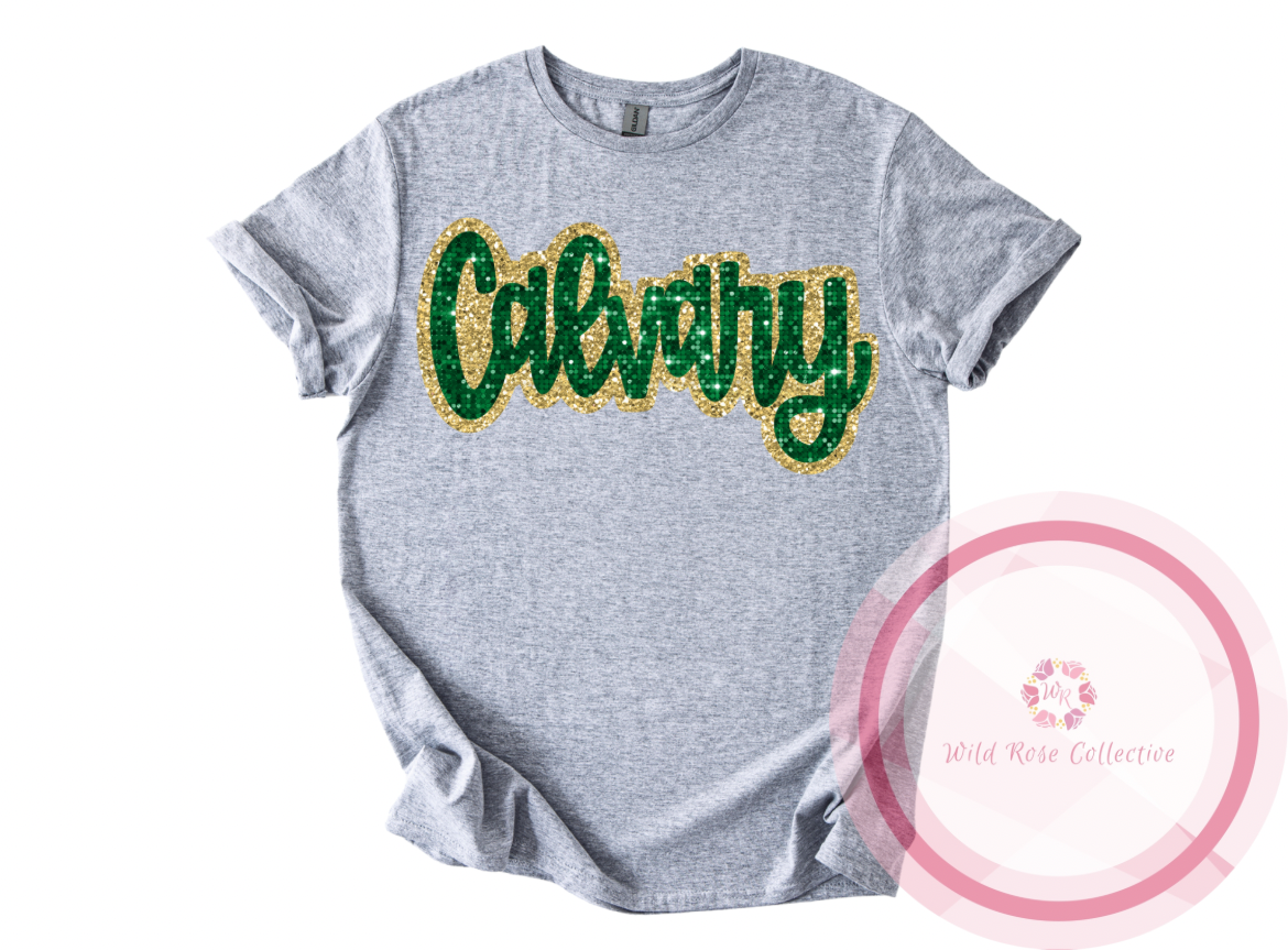 Calvary faux sequins tshirt