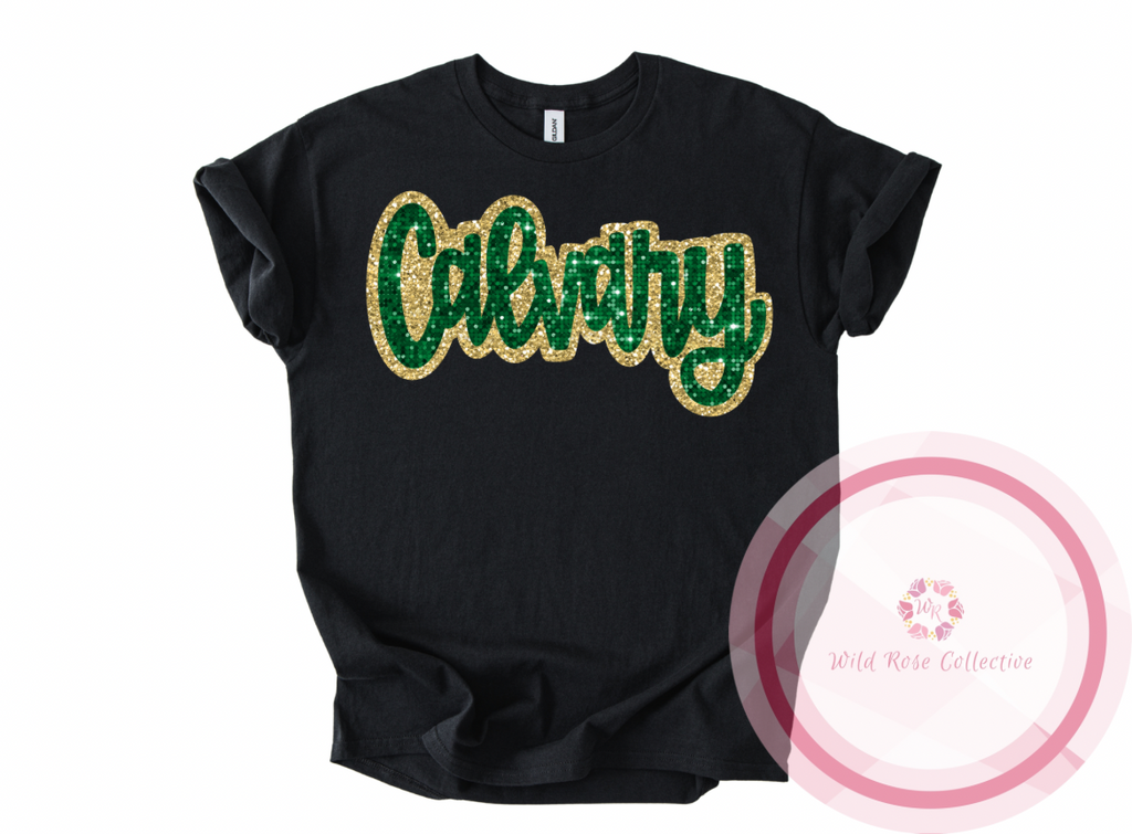 Calvary faux sequins tshirt