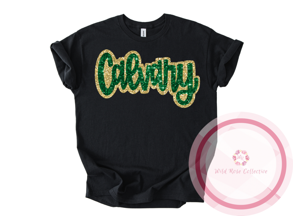 Calvary faux sequins tshirt