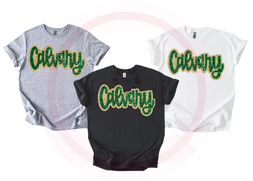 Calvary faux sequins tshirt