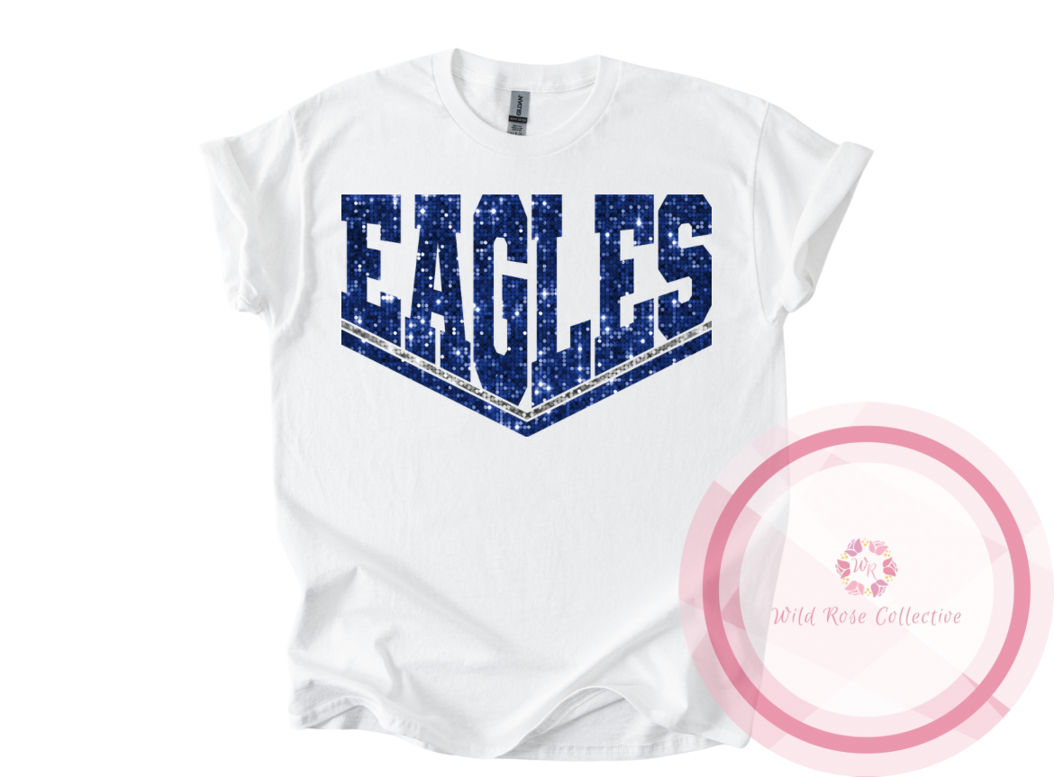 Eagles Dual Line Faux Sequins Tshirt