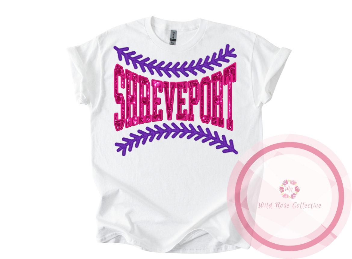 Shreveport Baseball Lace Cotton Tshirt