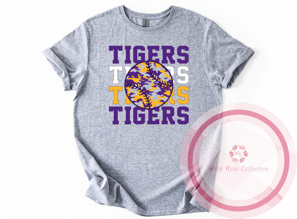 Tigers Camo Baseball Tshirt