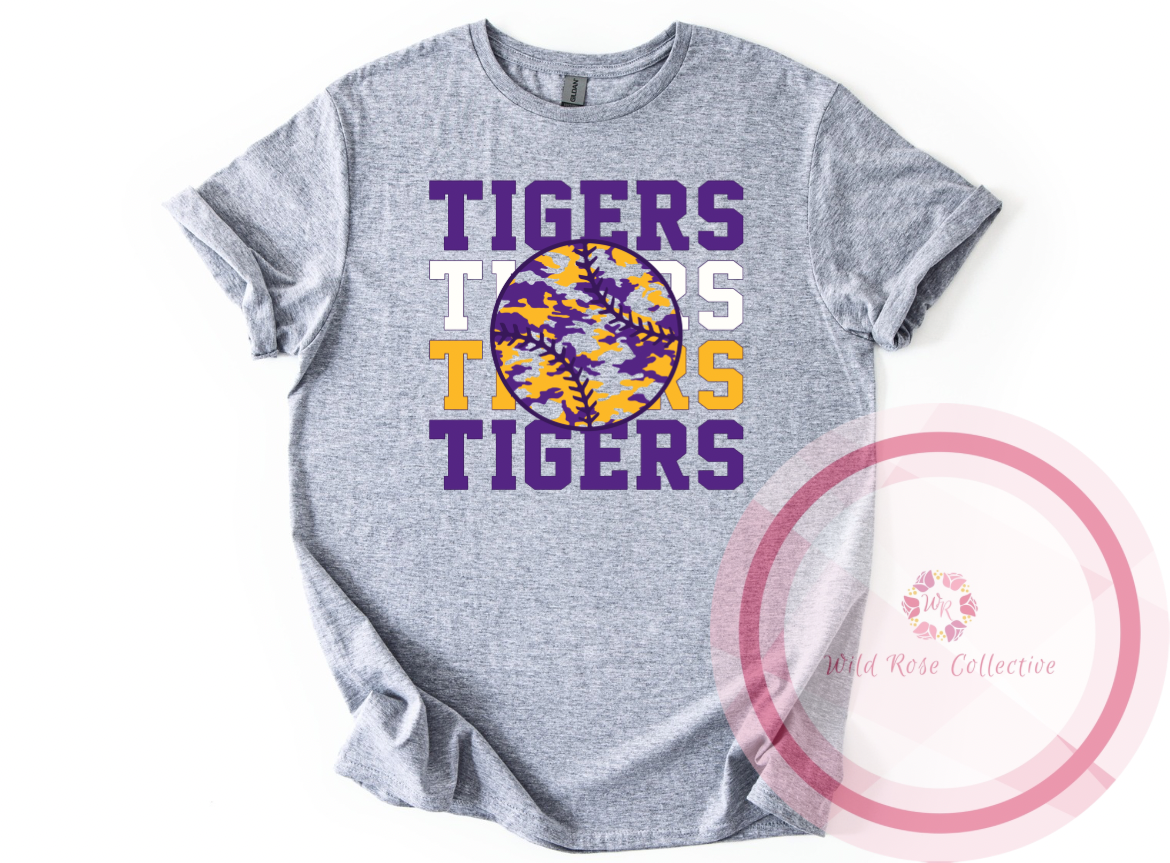 Tigers Camo Baseball Tshirt