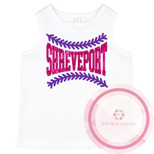 Shreveport Baseball Laces Toddler Tank Top