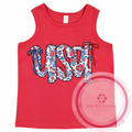 Floral USA Toddler Tank Top