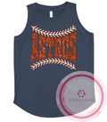 Astros Faux Sequin Baseball Laces Tank Top