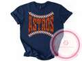 Astros Faux Sequin Baseball Laces Tshirt