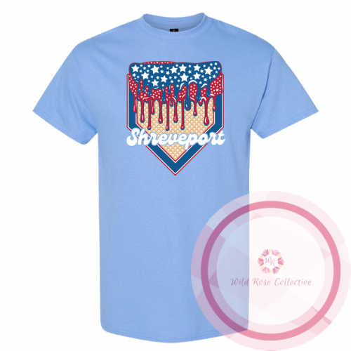 Shreveport Patriotic Drip Cotton Tshirt