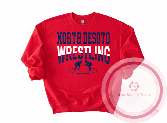 North DeSoto Wrestling Glittery Sweatshirt