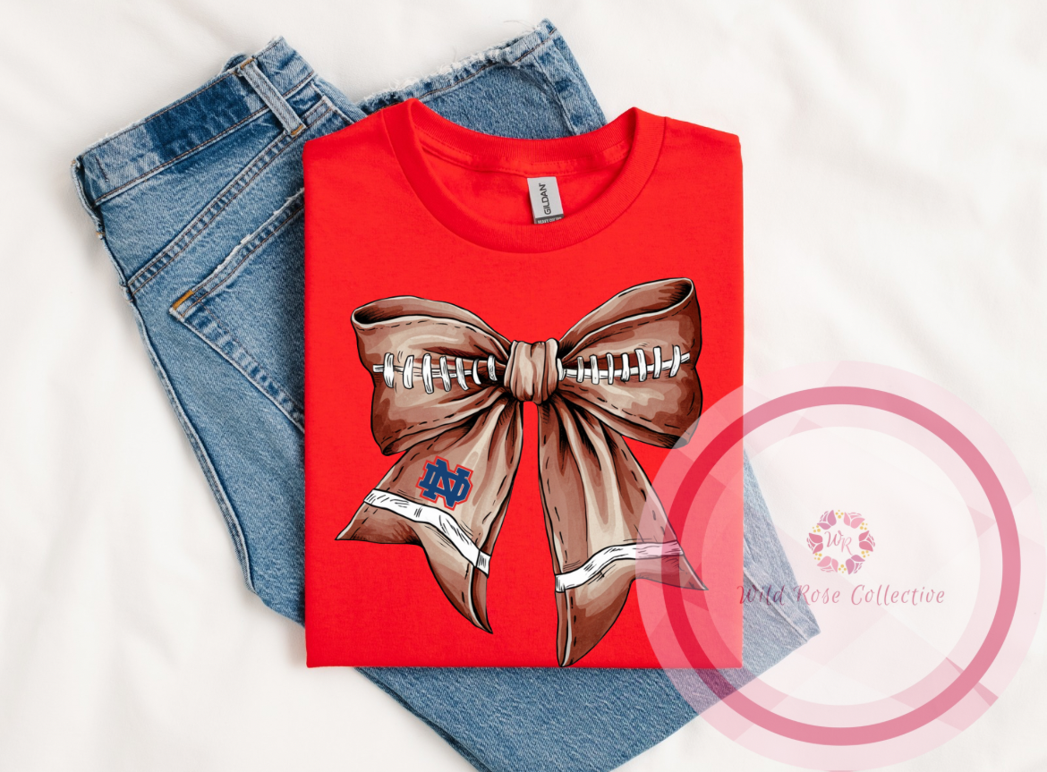 Football Bow Tshirt