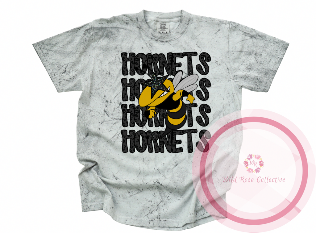 Black Leopard Preppy Hornets Tshirt