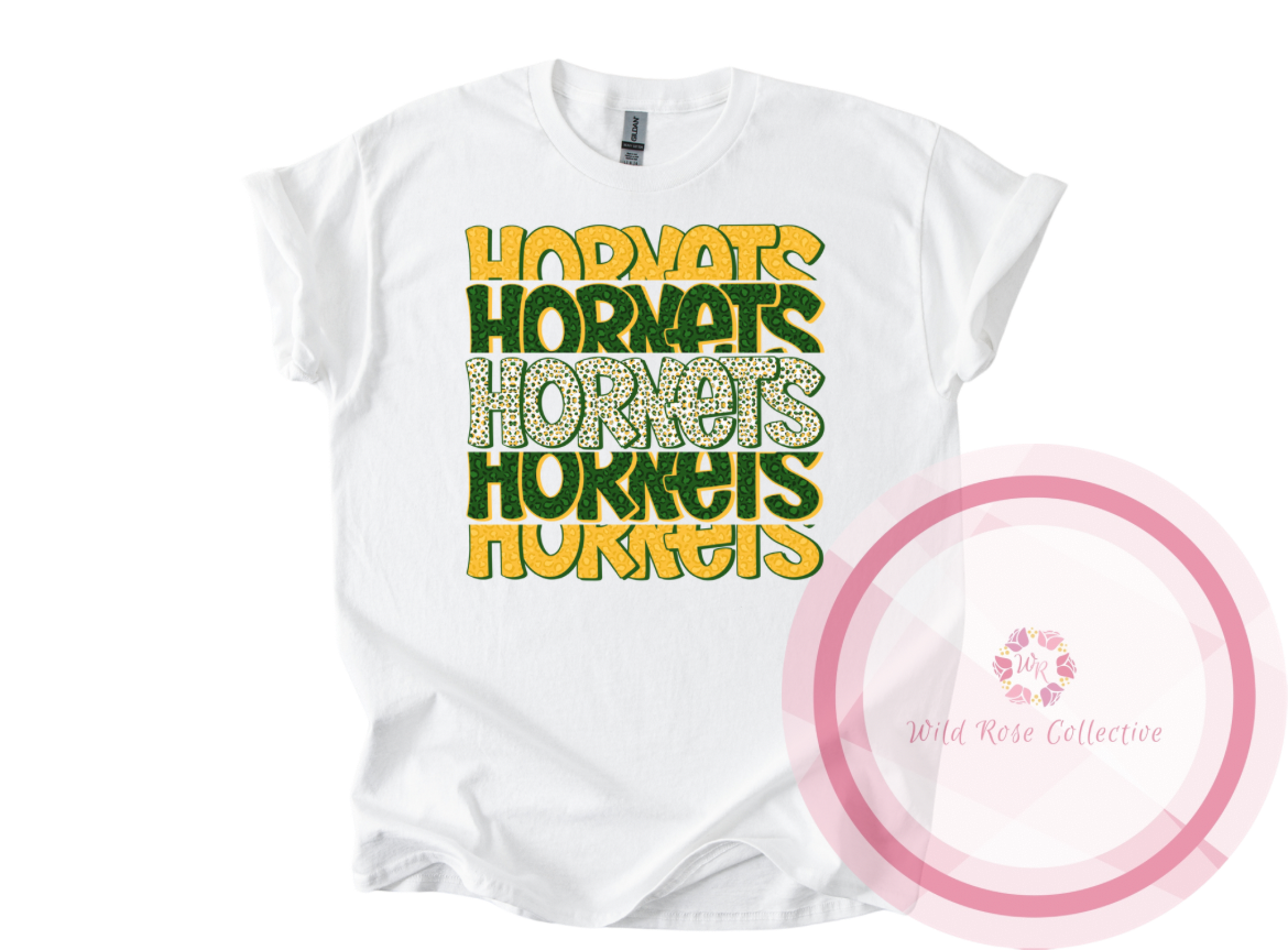 Hornets Green & Gold Cheetah Tshirt