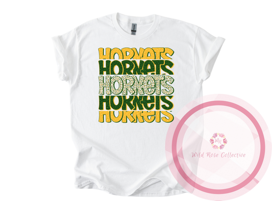 Hornets Green & Gold Cheetah Tshirt