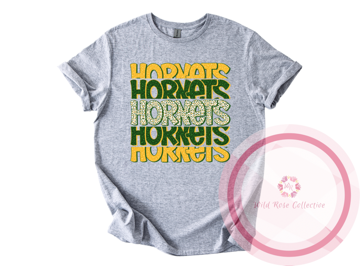 Hornets Green & Gold Cheetah Tshirt