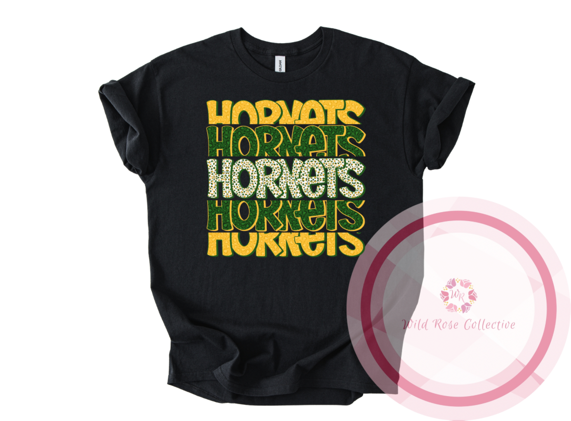 Hornets Green & Gold Cheetah Tshirt