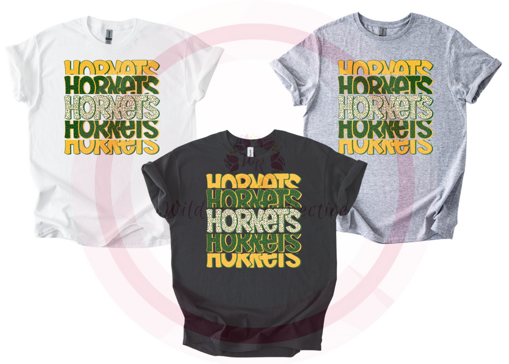 Hornets Green & Gold Cheetah Tshirt