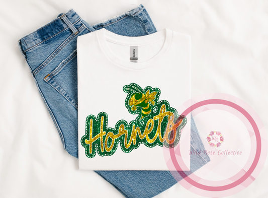 Hornets Faux Sequin Dot Tshirt