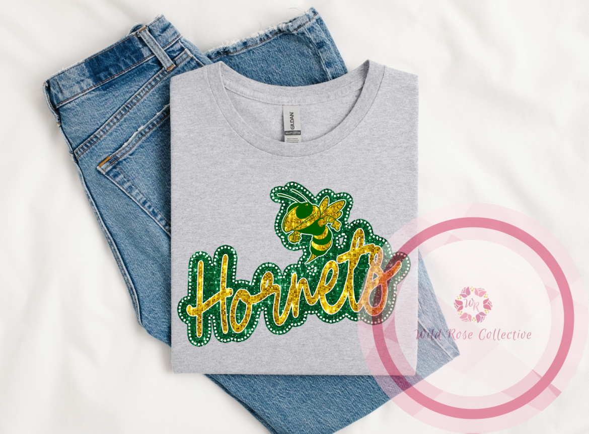 Hornets Faux Sequin Dot Tshirt