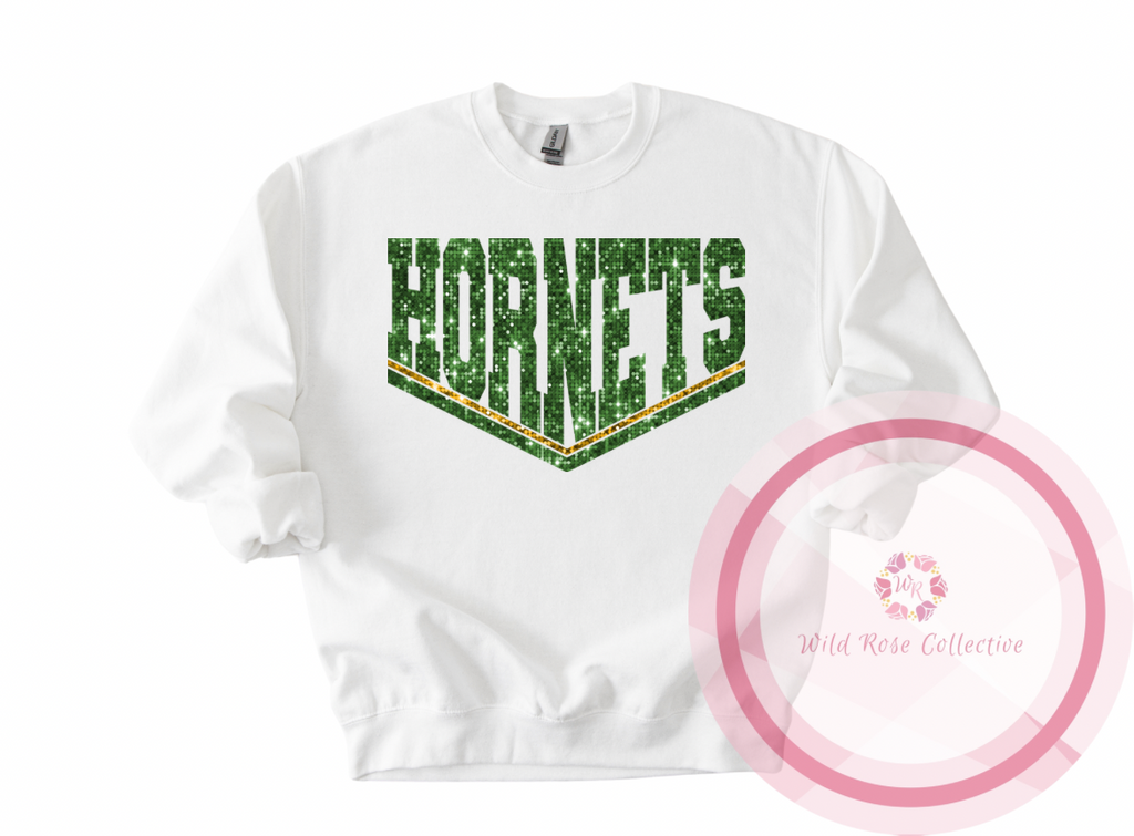 Hornets Dual Line Faux Sequins Sweatshirt