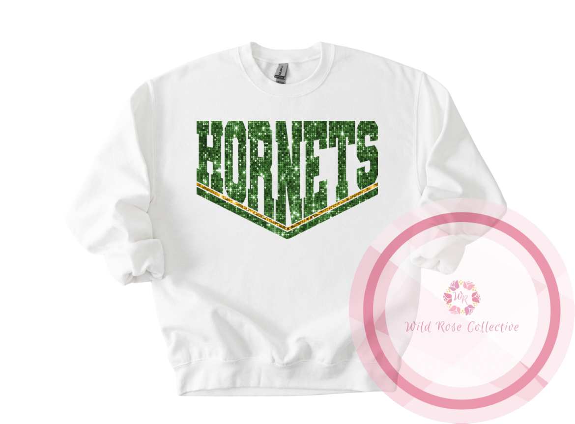 Hornets Dual Line Faux Sequins Sweatshirt