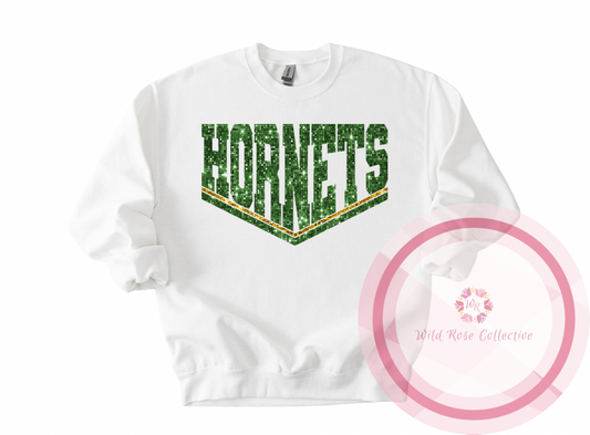 Hornets Dual Line Faux Sequins Sweatshirt