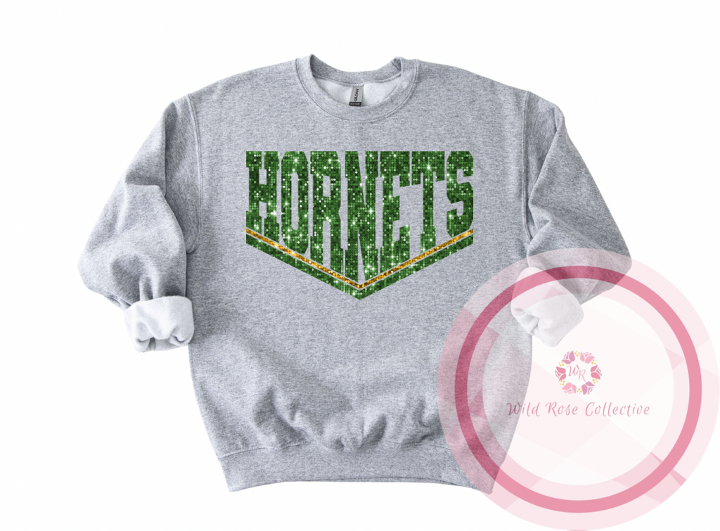 Hornets Dual Line Faux Sequins Sweatshirt