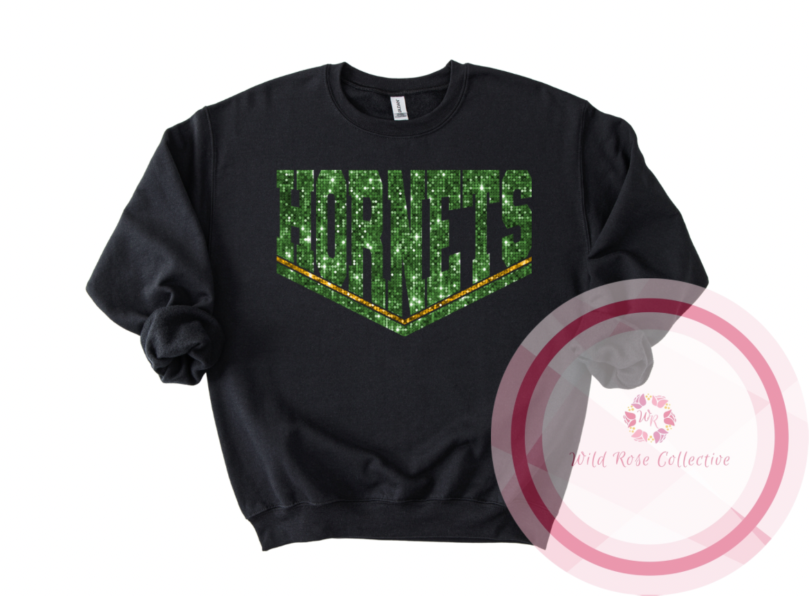 Hornets Dual Line Faux Sequins Sweatshirt