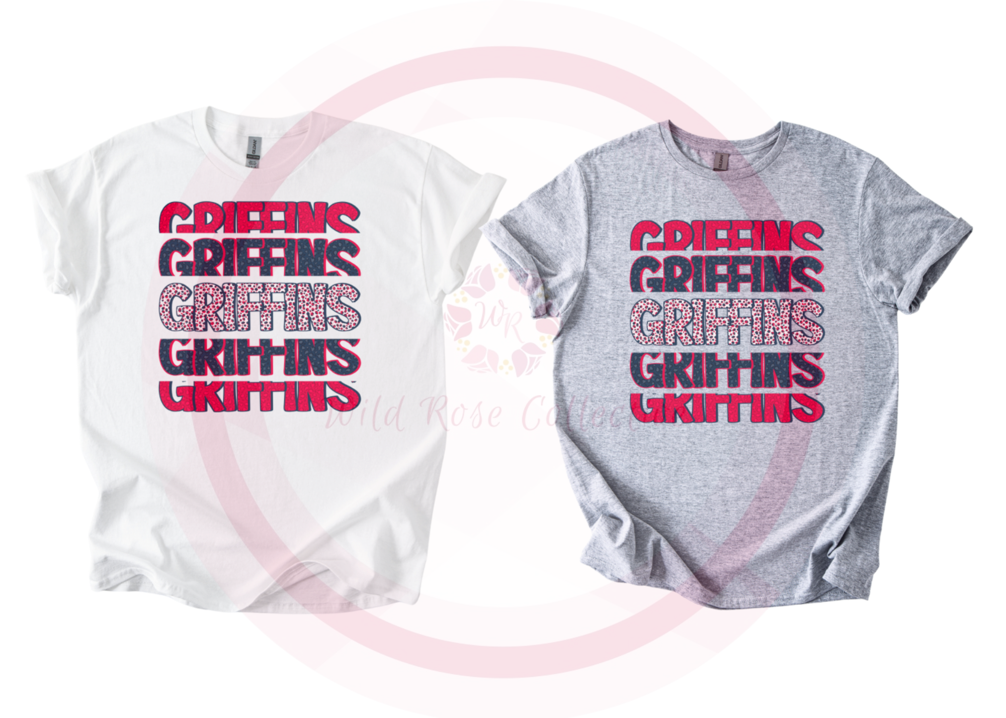 Griffins Navy & Red Cheetah Tshirt